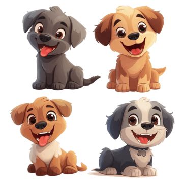 Cute And Happy Dog Cartoon Characters, Dog, Happy, Animal PNG Transparent Image and Clipart for ...