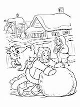 Snowball Fight Coloring Pages sketch template
