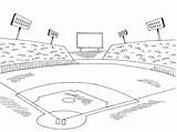 Baseball Field Coloring Page sketch template