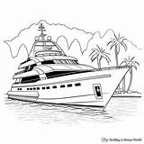 Yacht Coloring Page sketch template