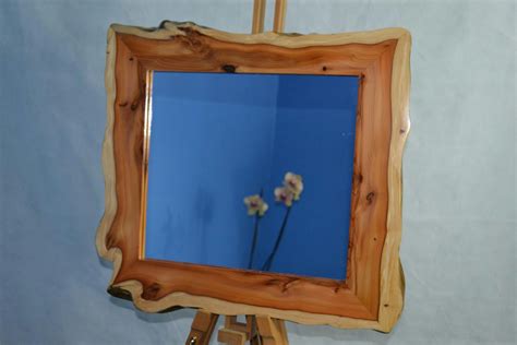 Handmade Rustic Solid Wood Yew Mirror Frame - Folksy