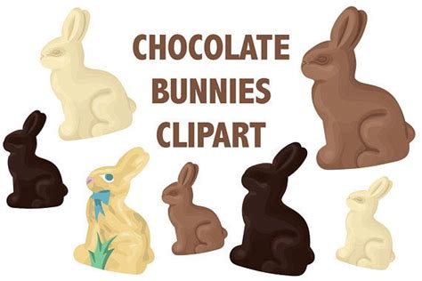 CHOCOLATE BUNNY CLIPART Printable Easter Rabbit Candy Icons | Etsy | Chocolate bunny, Clip art ...