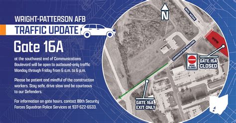 WPAFB Gate 15A to temporarily close due to construction > Wright-Patterson AFB > Article Display