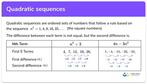 Quadratic Sequences - GCSE Maths - Steps & Examples