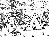 Campsite Coloring Page Pages sketch template