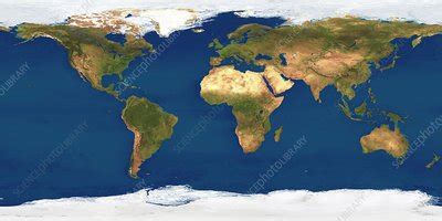 World map, satellite image - Stock Image - C005/3529 - Science Photo Library