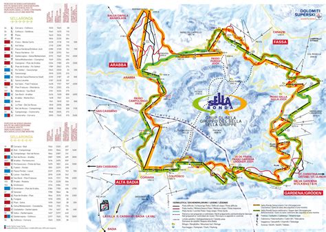 Dolomiti Superski - Sellaronda cartina - mappa - Skimaps | Mappa, Girandole