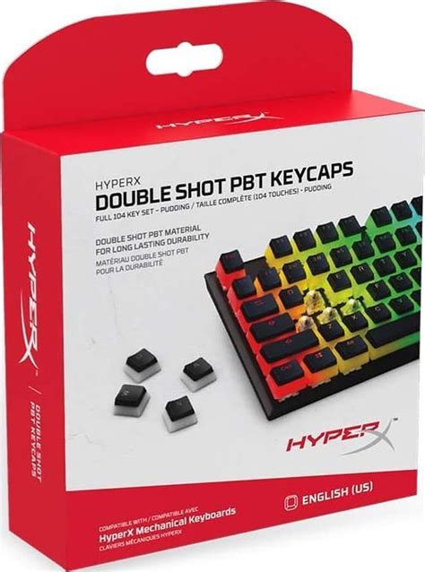 KINGSTON HYPERX Pudding Double Shot PBT Keycaps - US Black | HKCPXP-BK ...