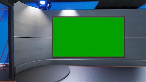 Premium Photo | Green screen studio 2267_3d virtual tv studio news_studio background