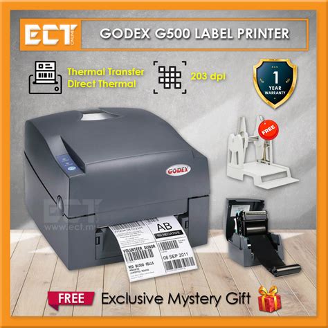 Godex G500 / G530 Thermal Barcode Label Printer + Free Godex External ...