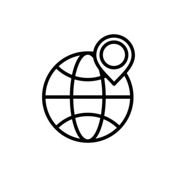 Icon Depicting The Earth Planet With A Marker Indicating A Location On It Vector, Earth, Web ...