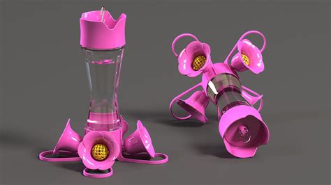 Pink Hummingbird Feeder Model - TurboSquid 1993575