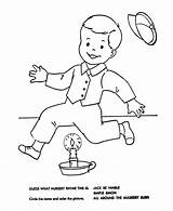 BlueBonkers Nursery Rhymes Quiz Coloring Page Sheets  Jack Be Nimble sketch template