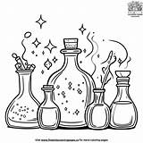 Potion Bottles Magic Coloring Pages sketch template