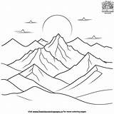 Misty Mountain Sunrise Coloring Pages sketch template