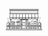 Charming Store Coloring Page  Coloring sketch template