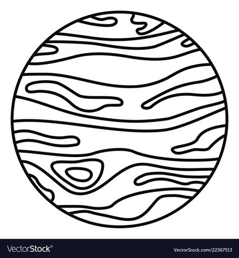 Jupiter planet icon. Outline illustration of jupiter planet vector icon ...