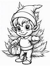 Christmas Elf Coloring Pages  Hue Therapy sketch template