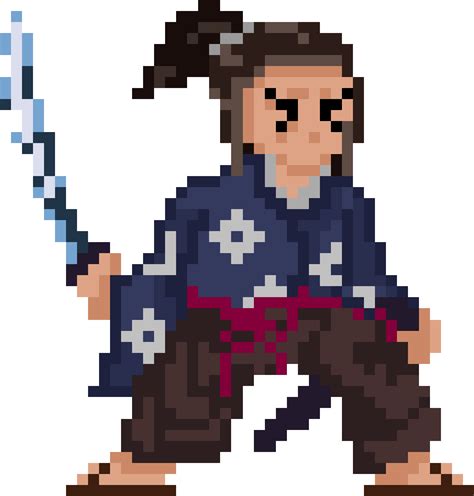 Samurai Sprite Concept I Drew For A Platform Slasher Im Making Pixelart ...