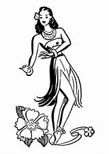 Coloring Pages Hula Girl sketch template