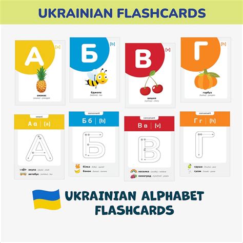 Ukrainian Alphabet Flashcards Tracing Ukrainian Letters Ukrainian ...