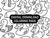 Rubber Ducks Coloring Page For Digital Download  Etsy sketch template