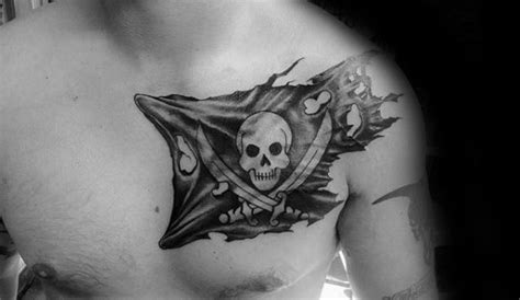 40 Pirate Flag Tattoo Designs For Men - Jolly Roger Ink Ideas