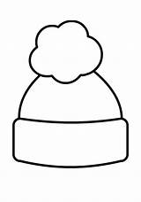 Simple Winter Hat  Coloring Page sketch template