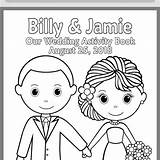 Printable Personalized Wedding Coloring Activity Book Favor Kids 85 X  sketch template