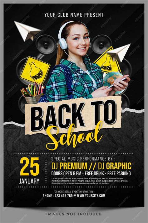 Premium PSD | Back to school psd flyer template