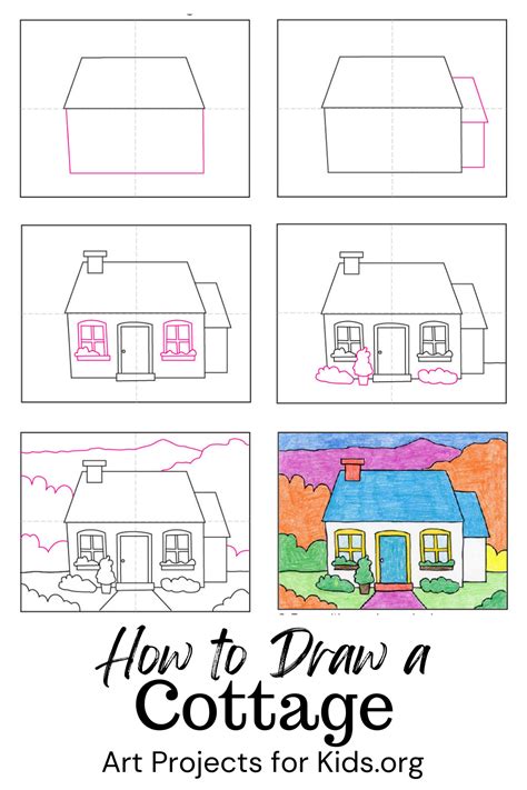 Learn how to draw a Cottage with an easy step by step tutorial. Free ...