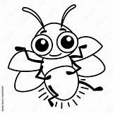 Coloring Insect For Children coloring Book Funny Firefly In A cartoon  sketch template