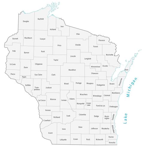 Wisconsin Lakes and Rivers Map - GIS Geography