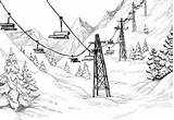 Ski Lift Coloring Pages sketch template