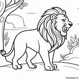 Majestic Lion Roaring Coloring Page  Pagescom sketch template