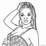 Rihanna In Glamorous Outfit Coloring Page 24553 19387 sketch template