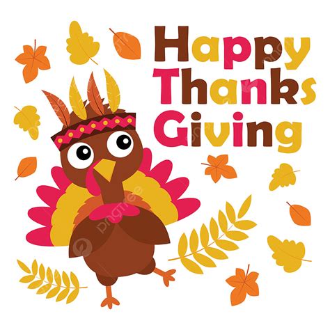 Cute Turkey Is Happy On Thanksgiving Day Cartoon Illustration For Happy Thanksgiving Card Design ...