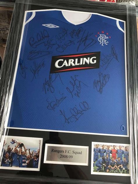 Rangers signed 2008/2009 football shirt by Squad and management