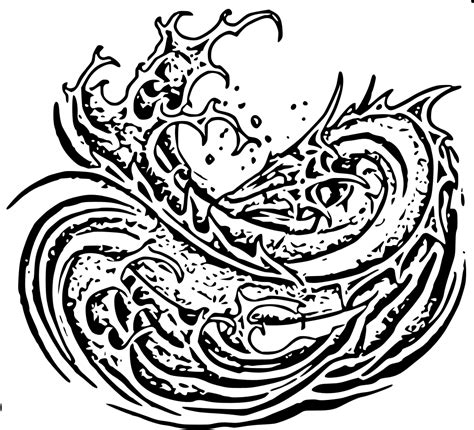 SVG > water wave fantasy dragon - Free SVG Image & Icon. | SVG Silh