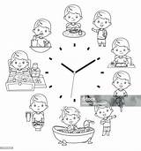 Daily Routine Coloring Pages sketch template