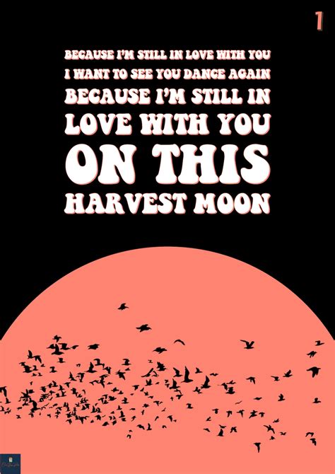 Harvest Moon Lyrics Print Neil Young Inspired Music Poster. | Etsy