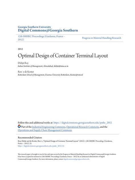 Optimal Design of Container Terminal Layout | PDF | Containerization ...