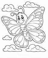 Happy Butterfly Coloring Page  Free Printable Pages sketch template