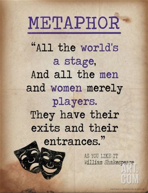 Metaphor (Quote from As You Like It by William Shakespeare) | As you like it, Products and ...