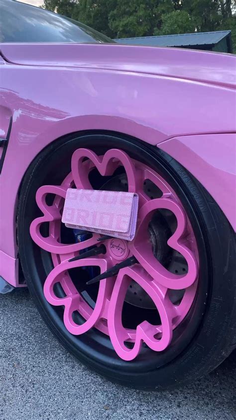 Pink BMW M4 with Heart Wheels