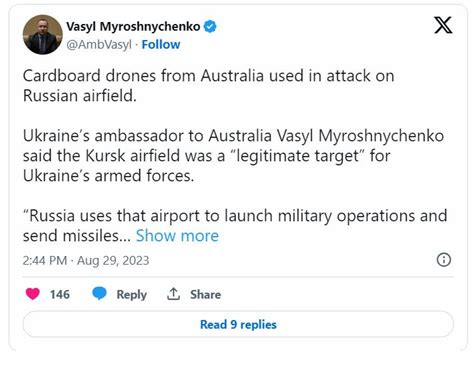 Ukraine says Australia’s ‘cardboard drones’ used in raid on Russian ...