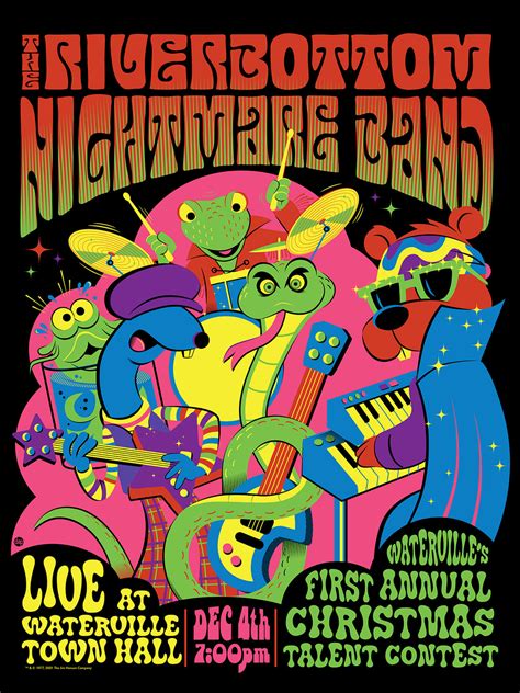 "Riverbottom Nightmare Band" Gig Poster by Dave Perillo - BLACKLIGHT V – Plastic Meatball