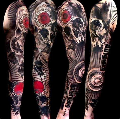 black-and-white-tattoo-sleeve-skulls-6 | Tattoos Design Ideas ...