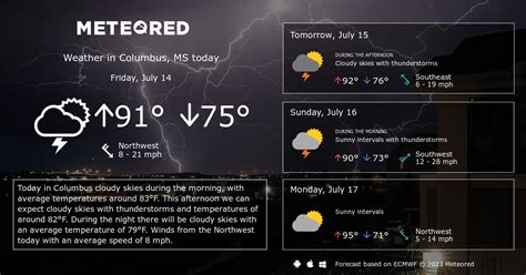 Columbus, MS Weather 14 days - Meteored