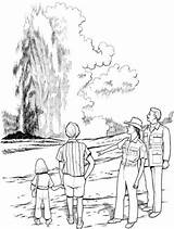 Geyser In Yellowstone National Park coloring Page  Free Printable sketch template